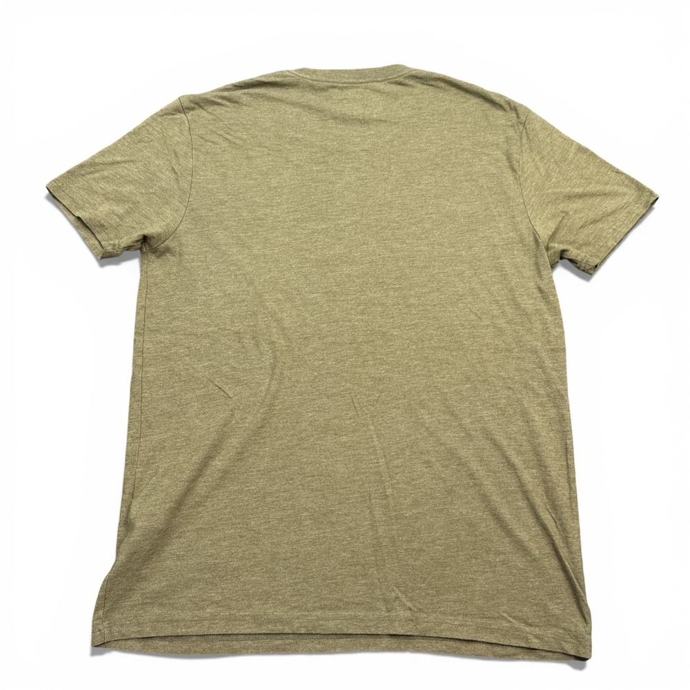 Lucky Brand T Shirt Mens Size Medium Olive Army Green Big Logo Crew Neck Tee - Picture 2 of 11